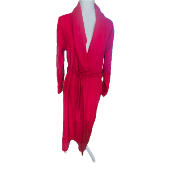 100% Pure Cashmere Red Robe Coat Quiet Luxury Old Money S/M - Picture 3 of 11